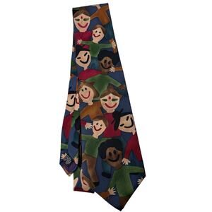 Save the Children Silk Tie Kids Art Print Multicolor teacher doctor novelty USA